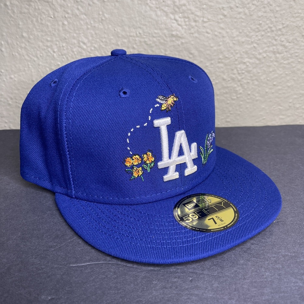 New Era Los Angeles Dodgers Size 7 5/8 Watercolor Floral 59FIFTY Hat Fitted Cap